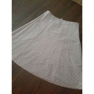 Size 8 Gap Factory Pink White Midi Skirt Side Zip